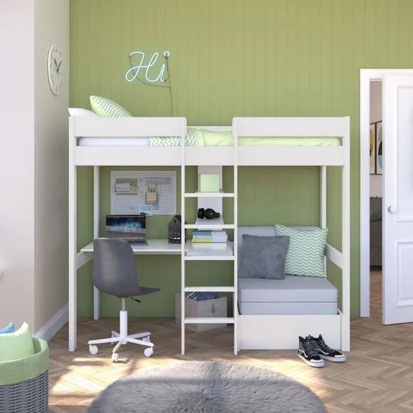 Uno Highsleeper With Chair Bed And Cushion Set Pine 1