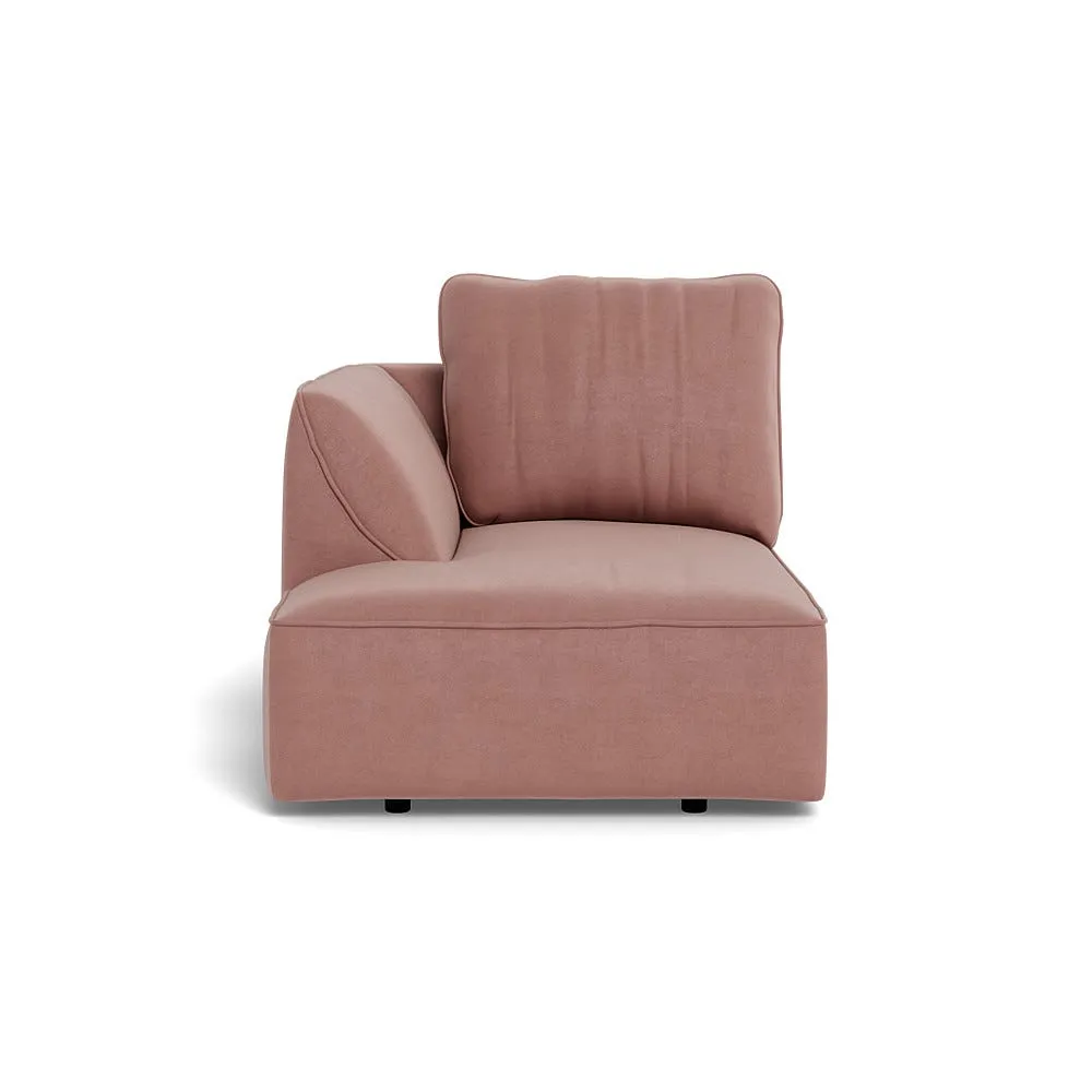 Heal's Morven Left Hand Facing Chaise Unit Smart Luxe Velvet Dusky Pink