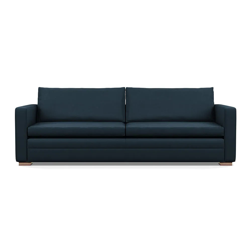 Heal's Palermo 5 Seater Sofa Siena Cotton Deep Sea Brass/Walnut Feet 1