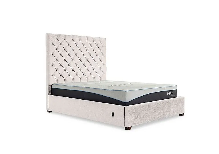 Charlotte 160cm Headboard Electric Ottoman Bed Frame - Double - Keswick Snowflake