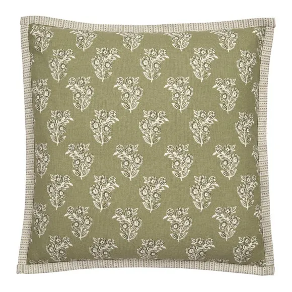 Woodblock Ditsy Bunch Square Cushion Cover 3