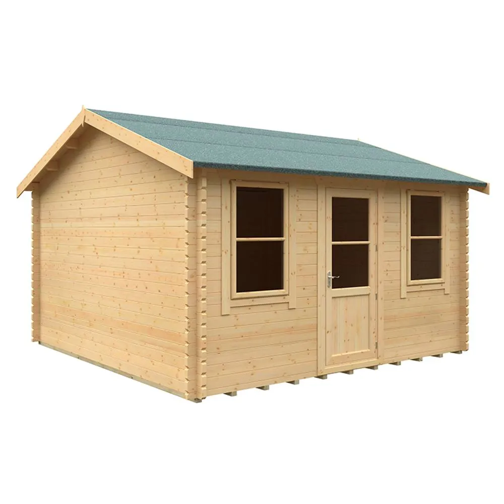 Buttercup Farm 14x14w The Skipton Plus 44mm Cabin - L415 x W415 x H293.2 cm in Natural