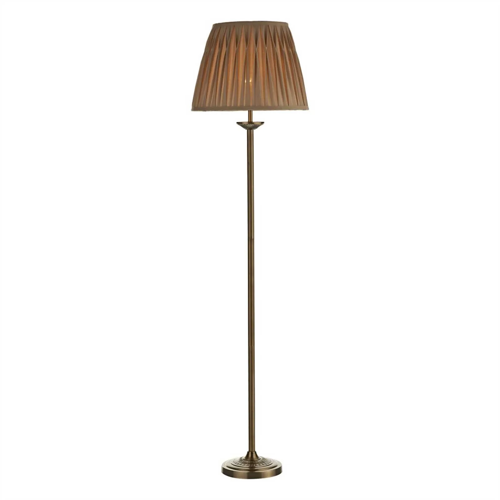 Slim Antique Brass Floor Lamp, Gold Metal | Barker & Stonehouse