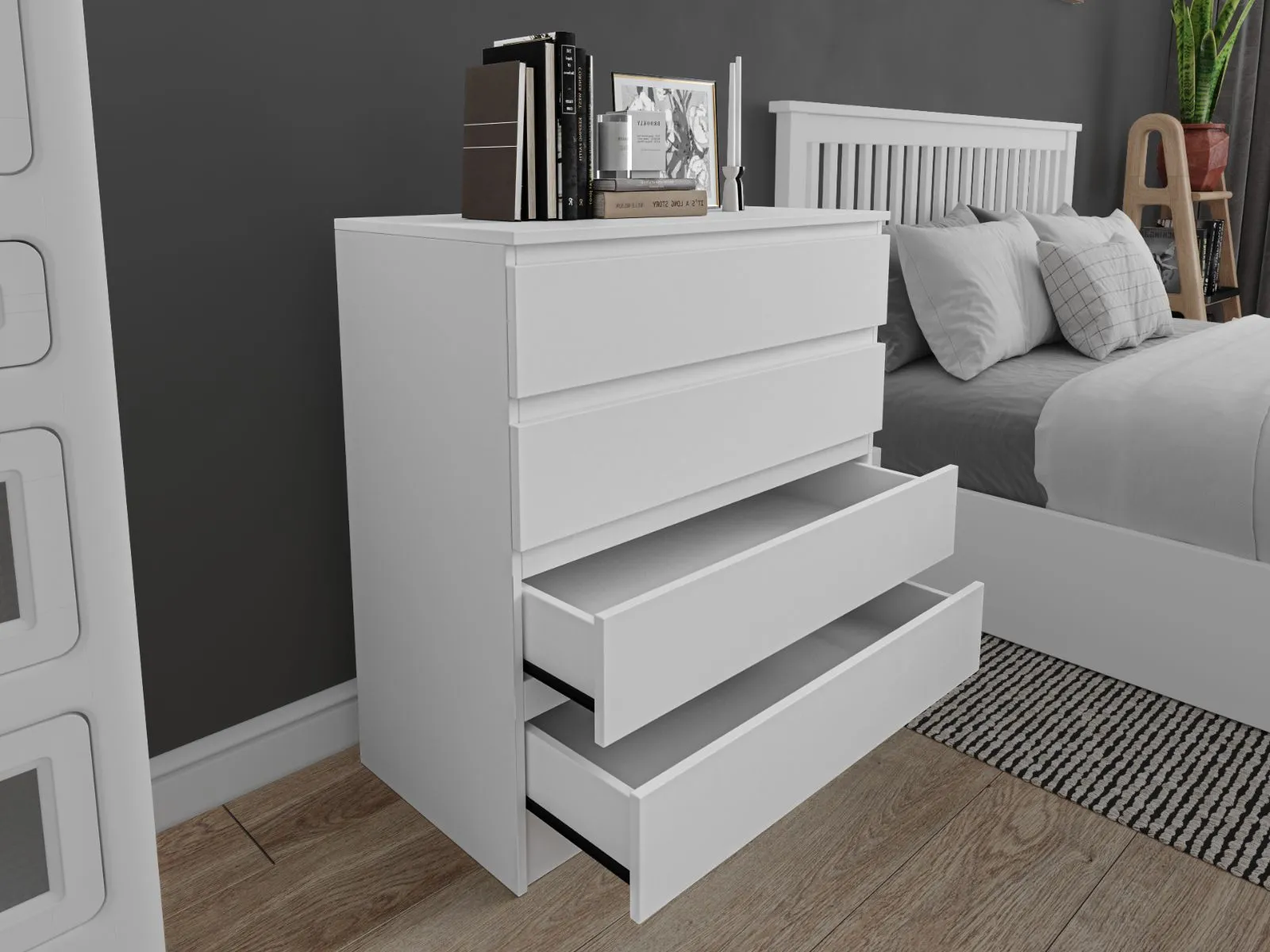 Flair Toivo Chest Of 4 Drawers in White 3