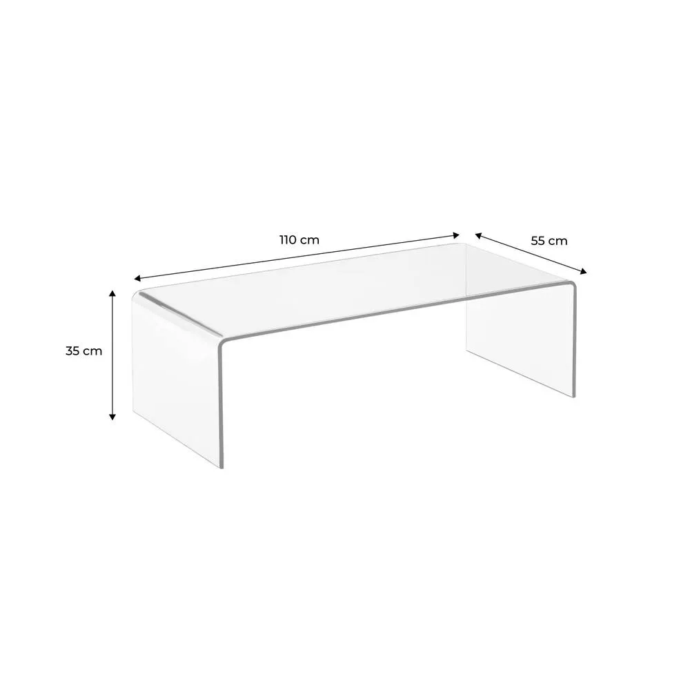 sweeek Rectangular coffee table tempered glass in Grey 5