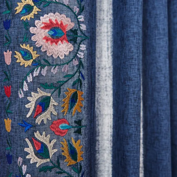 Hani Embroidered Hidden Tab Top Single Voile Panel 3