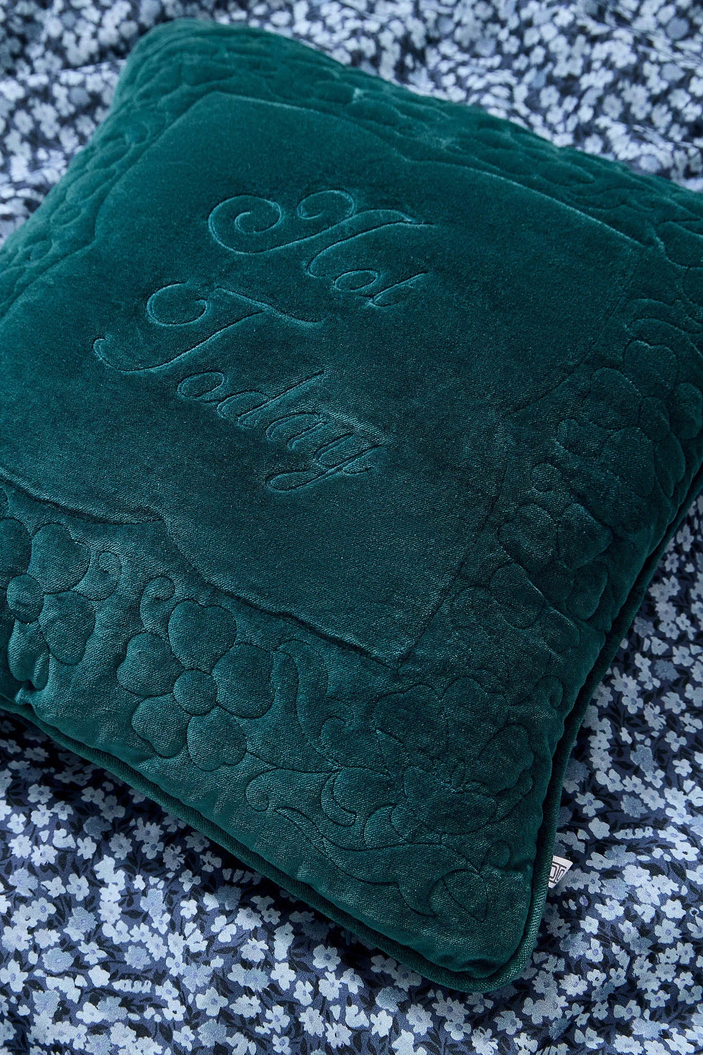 Not Today Quilted Cushion - Ocean Blue 2