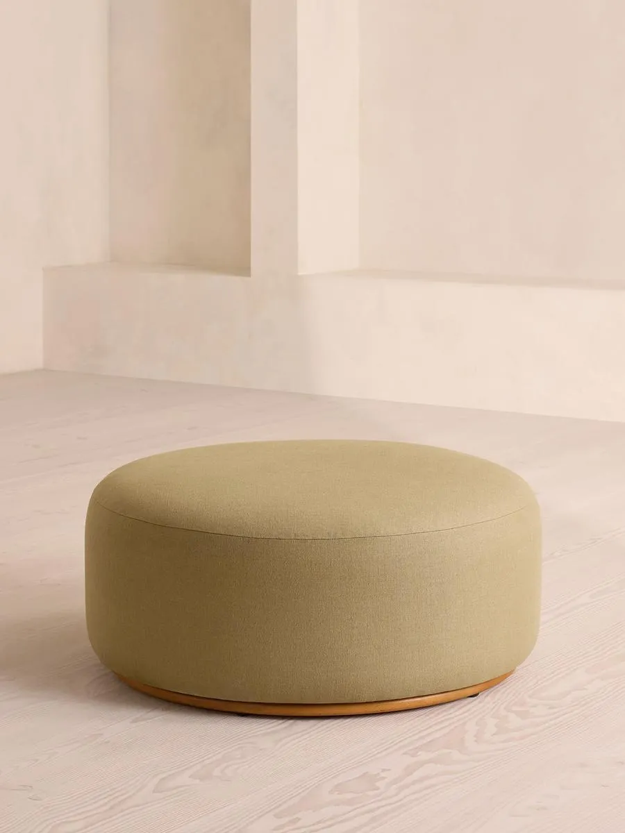 Aline Ottoman, Linen, Wheat