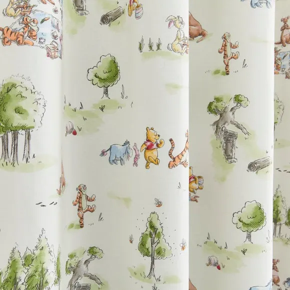 Disney Winnie the Pooh Watercolour Cotton Blackout Eyelet Curtains 3
