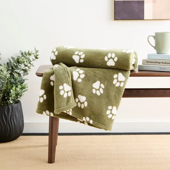 Paw Print Throw Blanket 130cm x 170cm 1