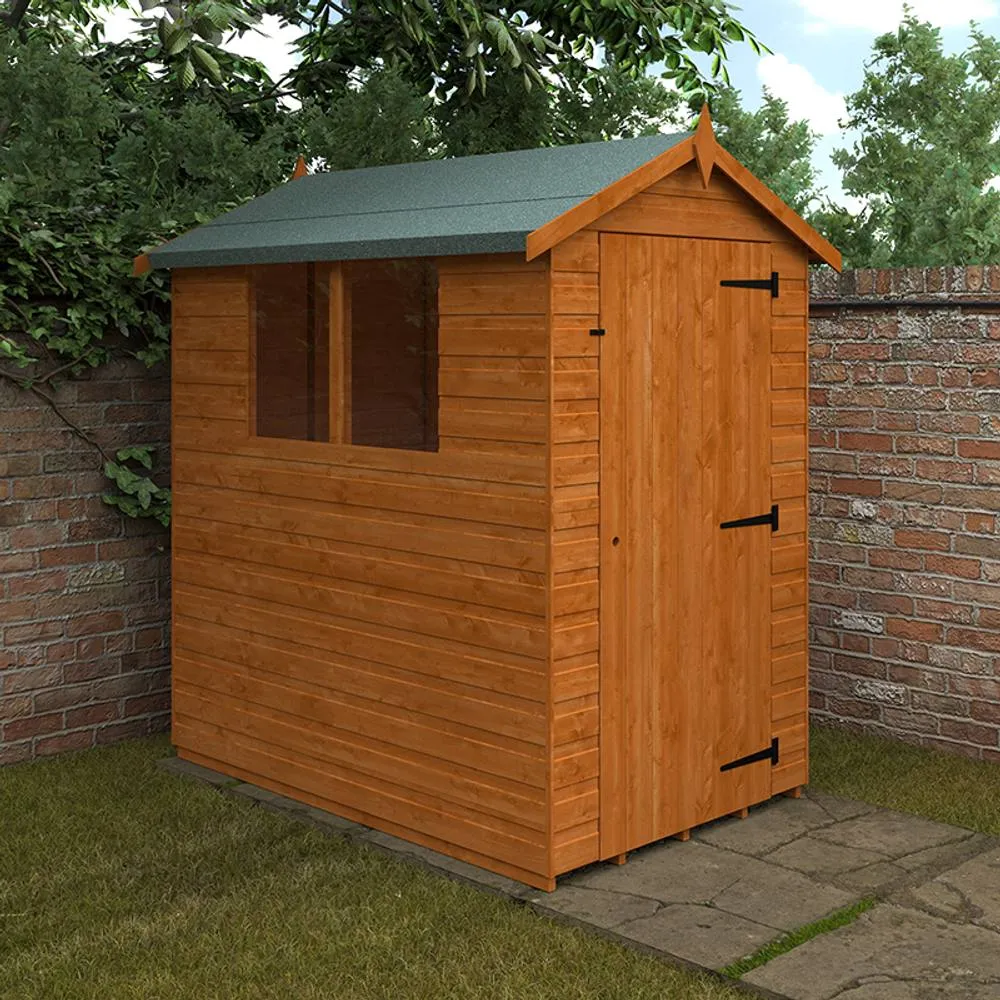 Buttercup Farm 6 x 4 Feet Super Apex 12mm Shed - Solid Wood/Softwood/Pine in Burnt Orange 2