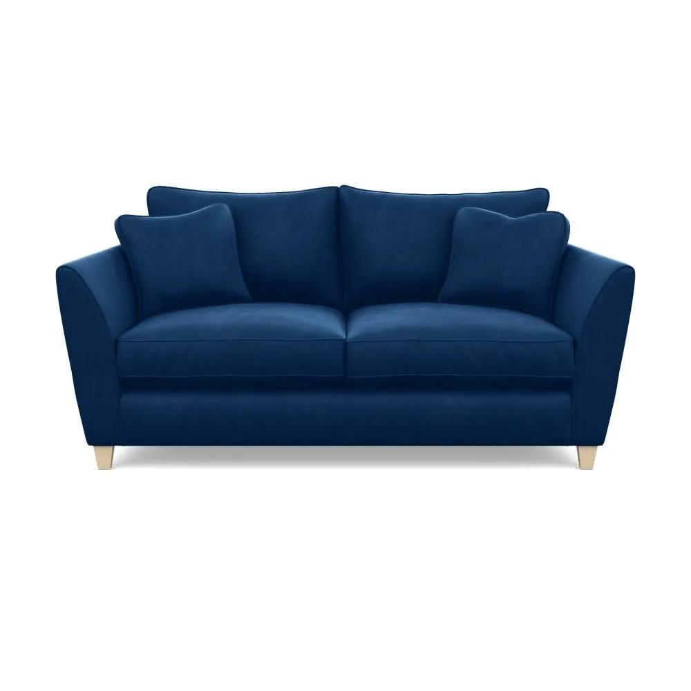 Heal's Torino 3 Seater Sofa Velvet Petrol Natural Feet 2