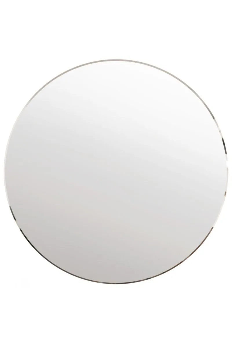 MirrorOutlet All Glass Bevelled Classic Design Round Mirror 60 x 60CM in Silver