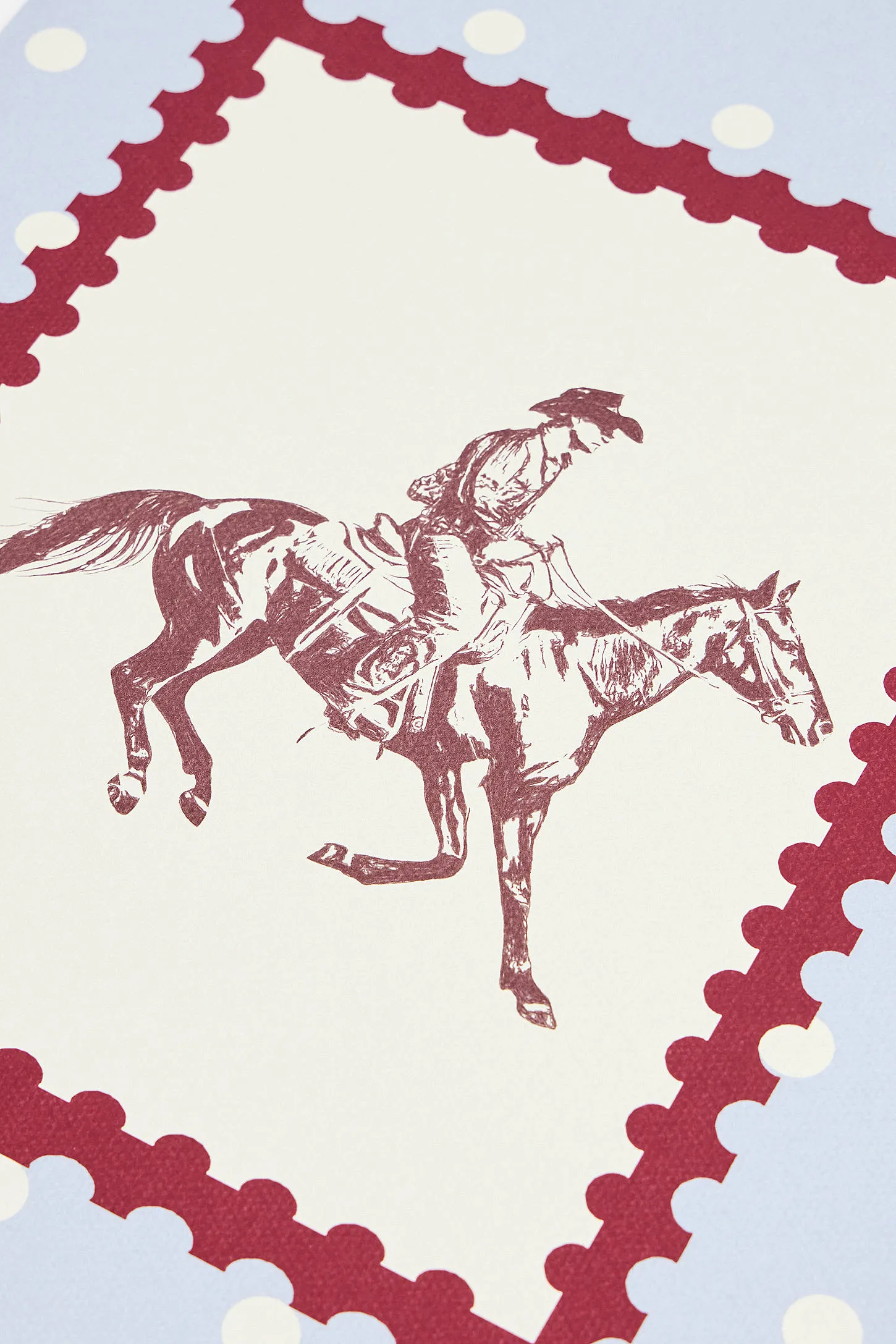Western Rodeo 30x40cm Wall Art Print - Blue 2