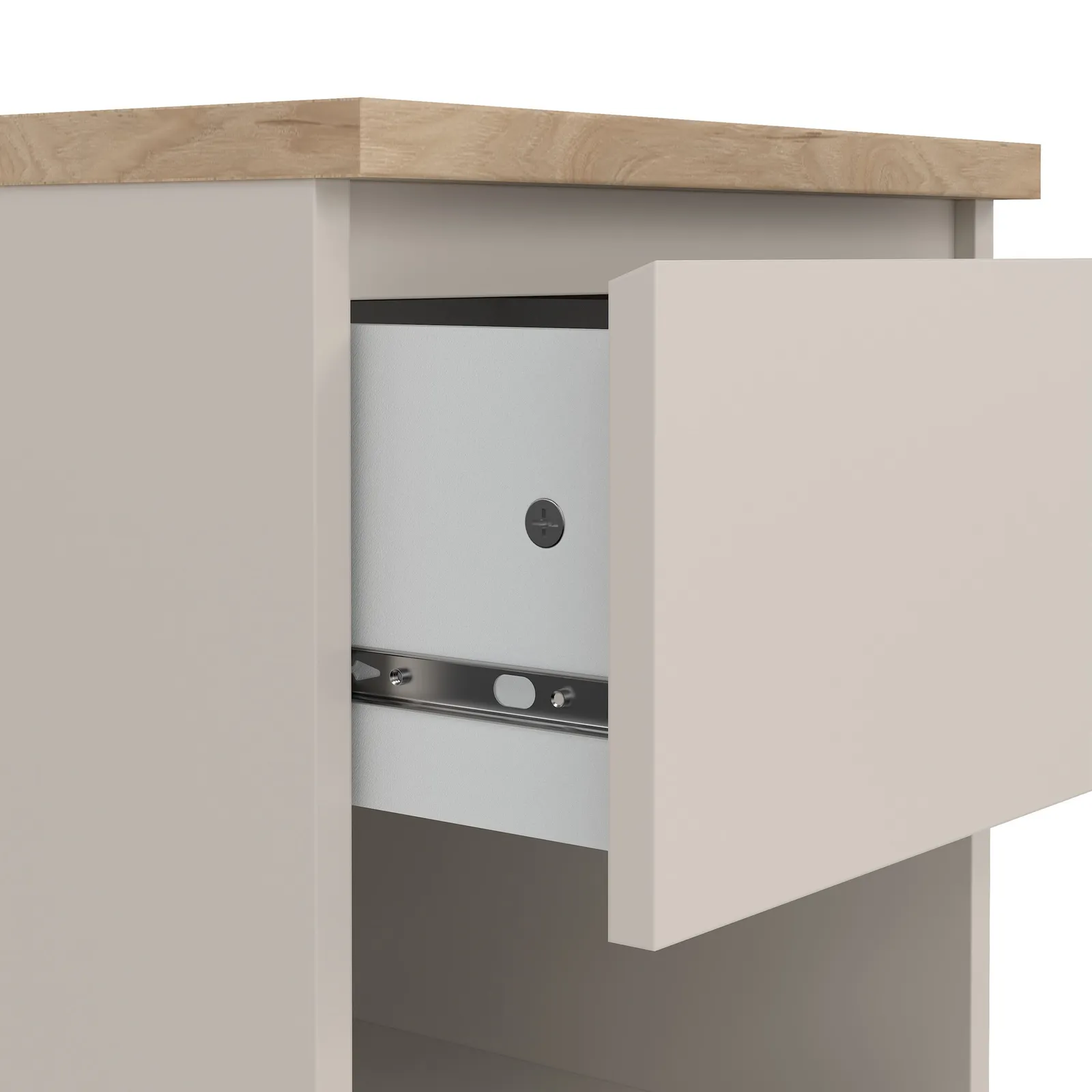 Furniture To Go Naia Bedside 1 Drawer 1 Shelf in Beige 6