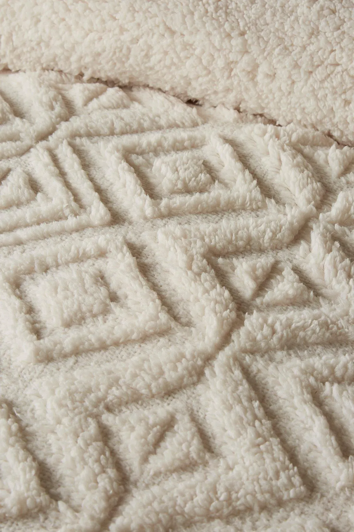 Fusion 'Geo Fleece' Fleece & Sherpa Duvet Cover Set in Natural 3