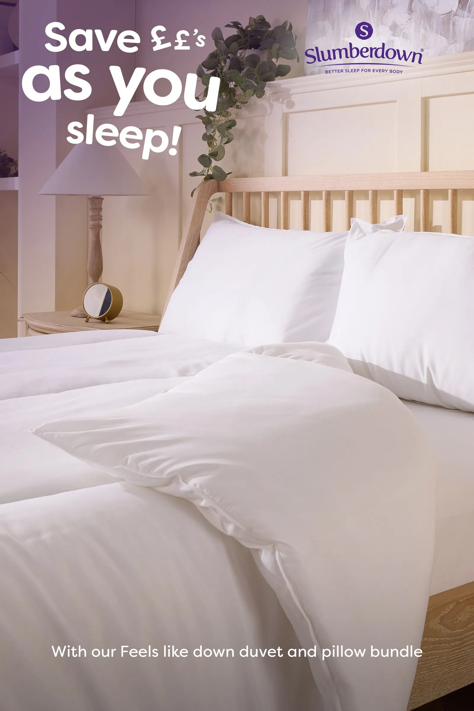 Slumberdown 4 Pack Feels Like Down Medium Support Back Sleeper Pillows in White 6