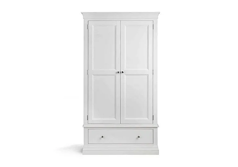 Sophia 2 Door 1 Drawer Wardrobe - Surf White