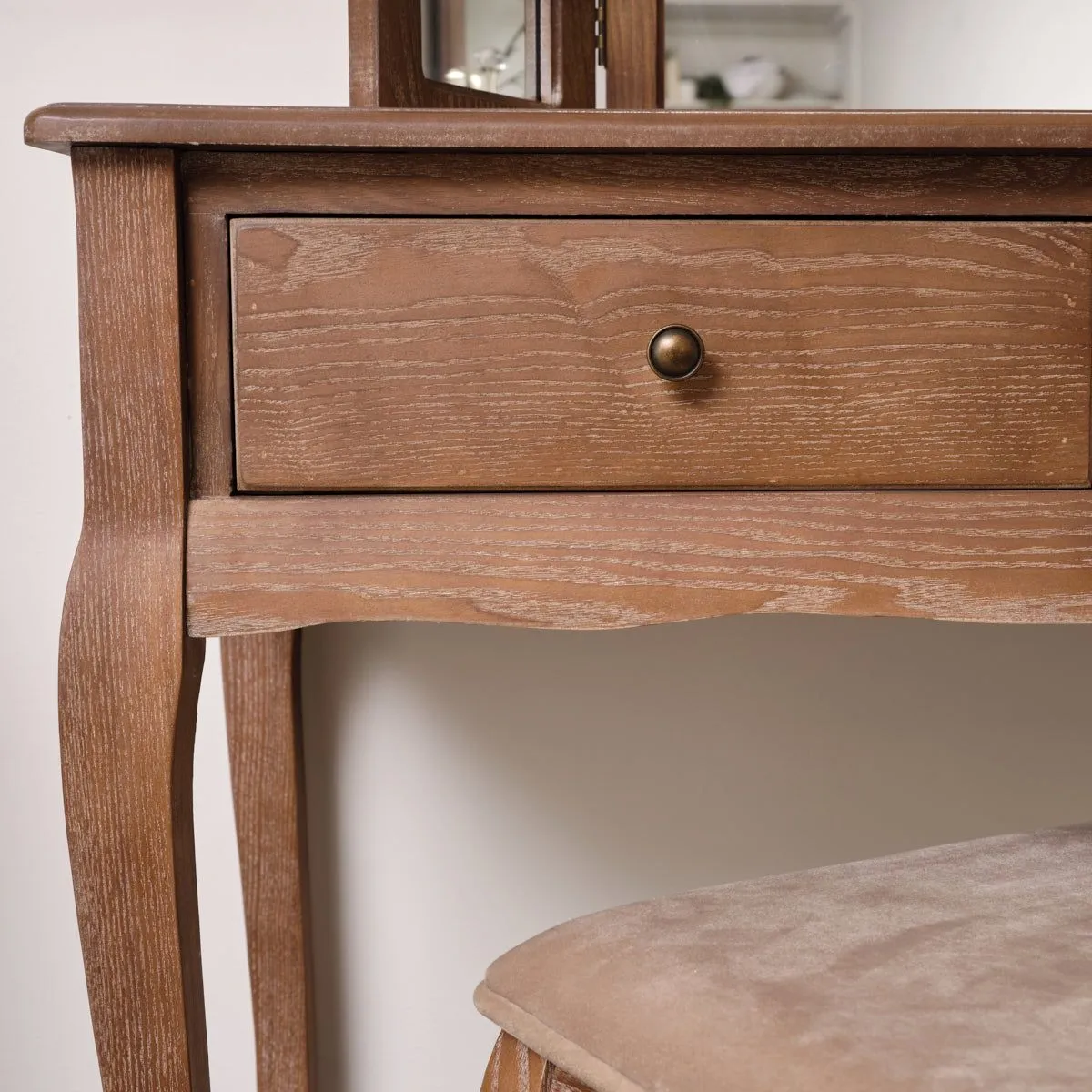 Melody Maison Dark Wood 2 Drawer Dressing Table - Ashwell Range in Dark Brown 5
