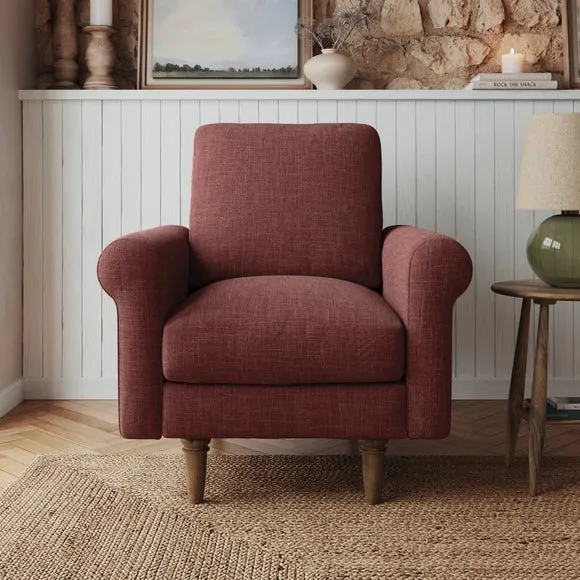 Maeve Faux Linen Compact Armchair