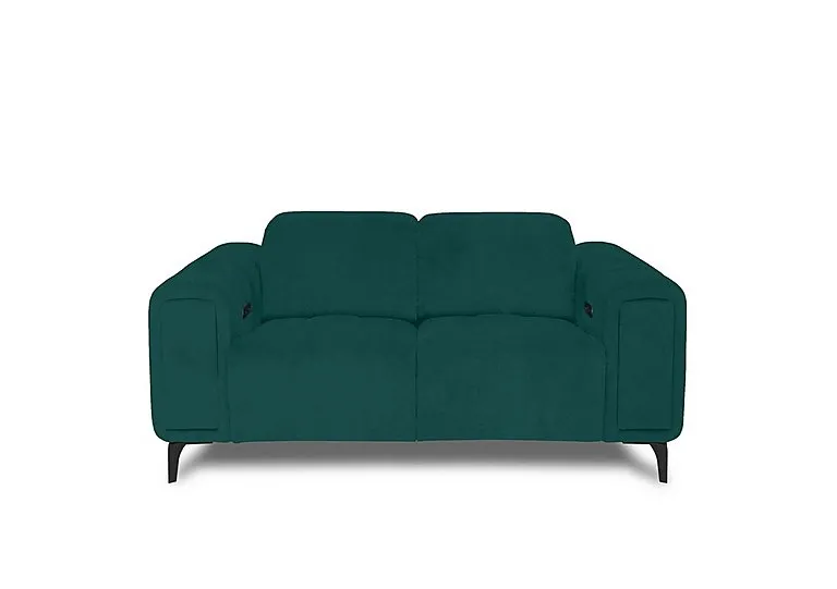 Elphaba Fabric 2 Seater Power Recliner Sofa with Storage Arms - Opulence Teal - Sofas and Armchairs