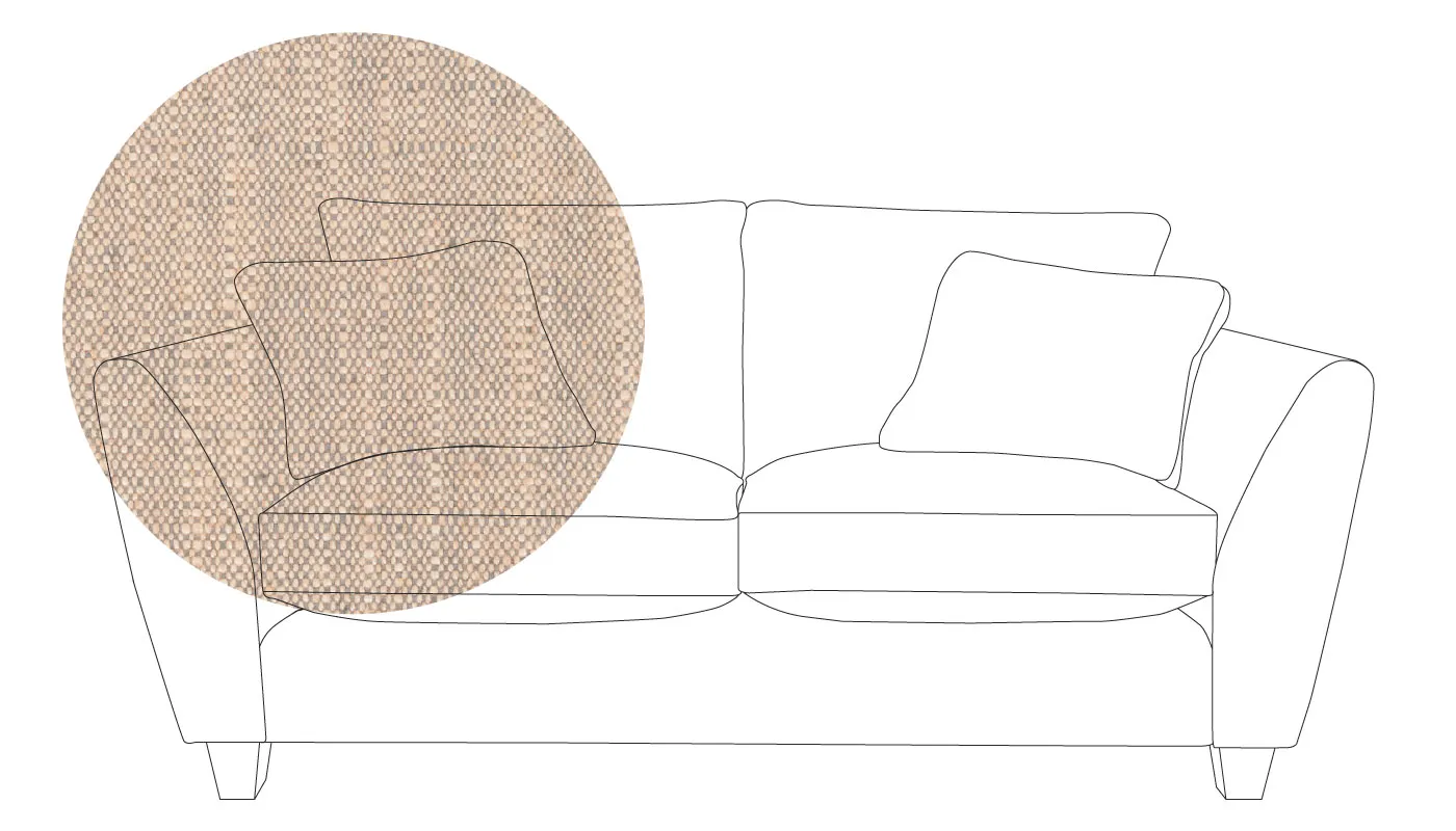 Heal's Torino 3 Seater Sofa Broad Weave Pebble Natural Feet 1