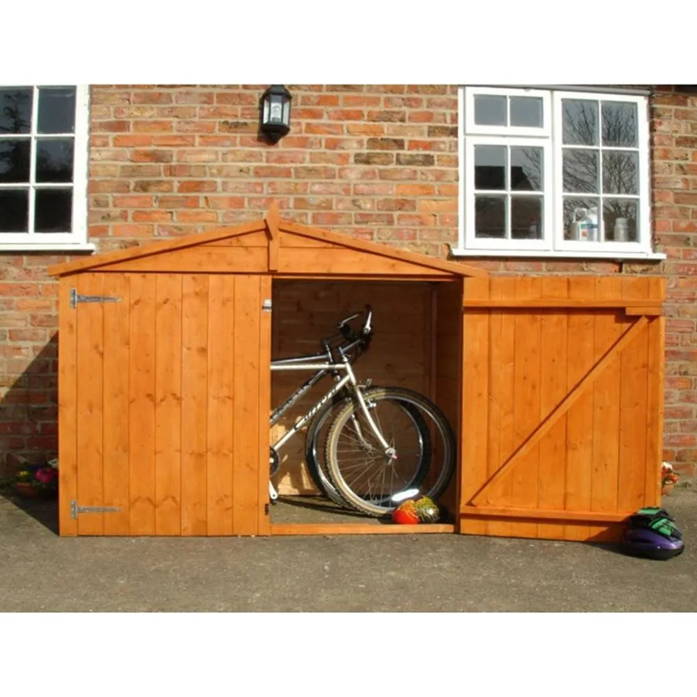 Shires Bike Store Apex Shiplap Garden Bicycle Shed no floor in Brown 3