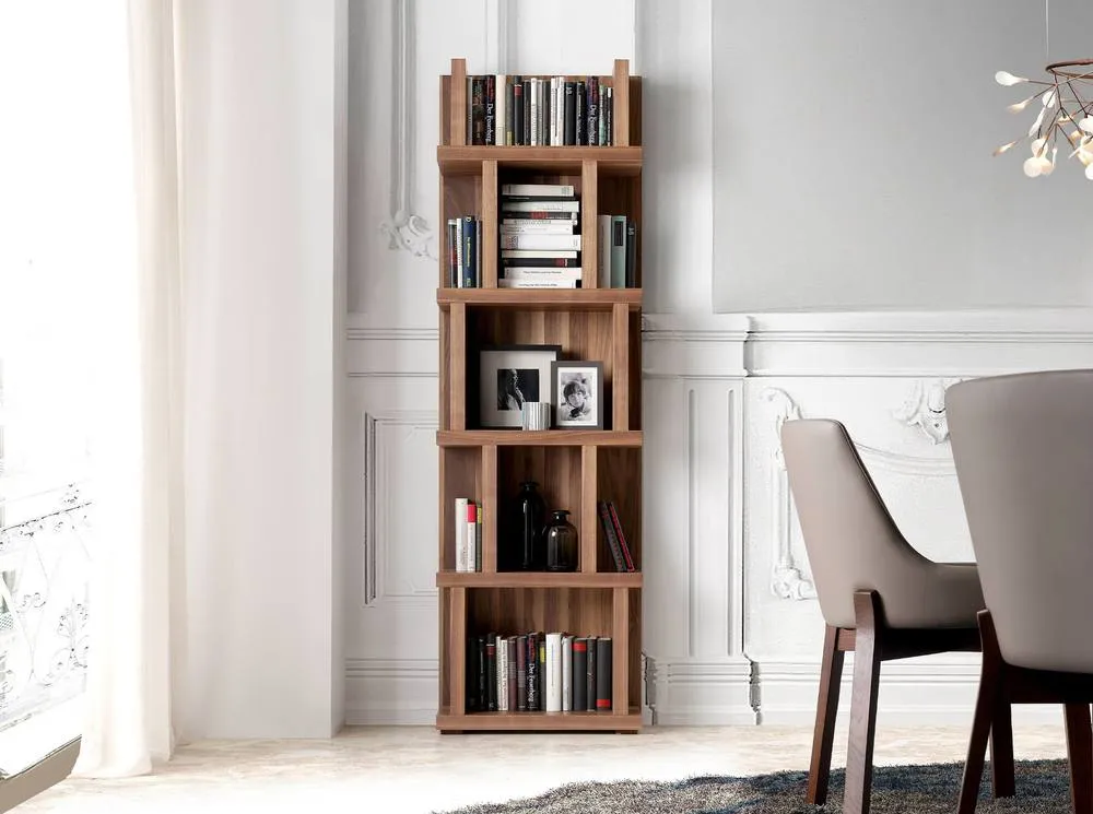 Angel Cerda Walnut Veneer Shelf 60x28x190 cm, Brown 3