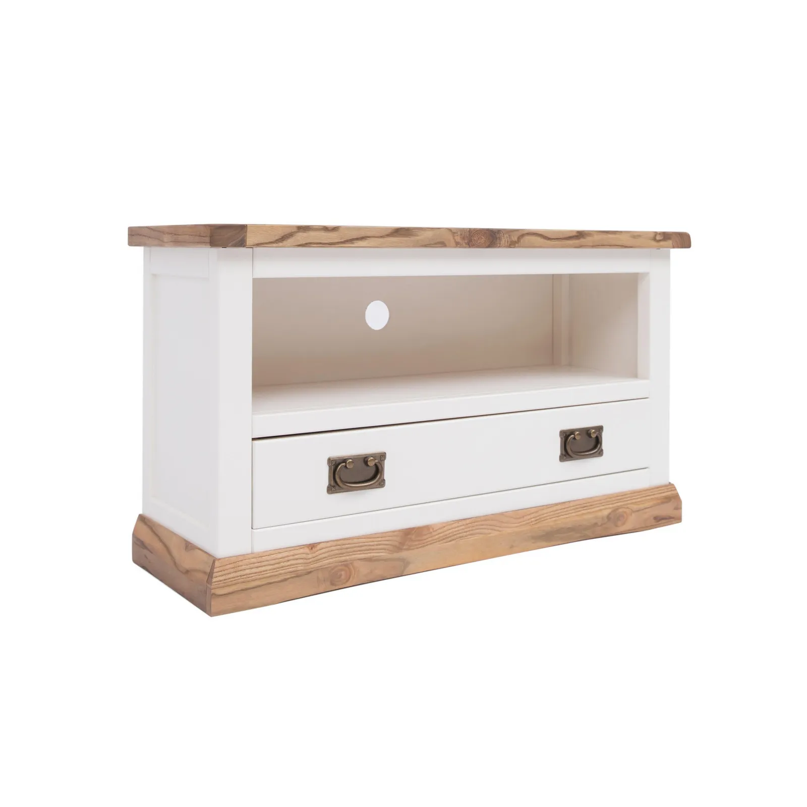 Cabinet Bits Tropea Off-White 1 Drawer TV Cabinet Brass Drop Handle 2