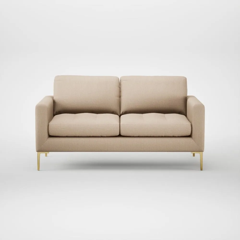 Heal's Eton 2 Seater Sofa Smart Cotton Linen Rice Brass Feet 1