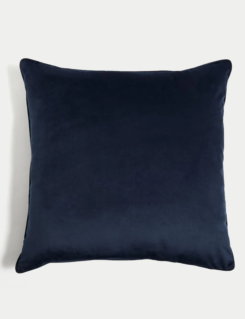 M&S Velvet Piped Large Cushion Navy
