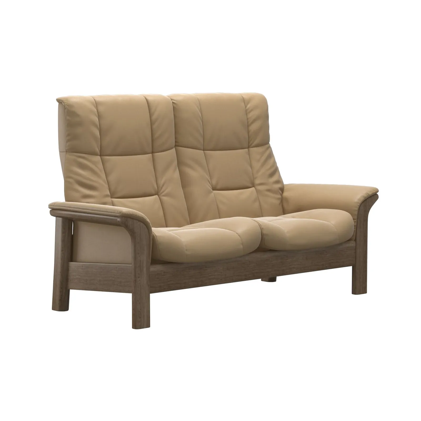 Stressless Buckingham 2 Seater Recliner Sofa, Neutral Leather | Barker & Stonehouse 2