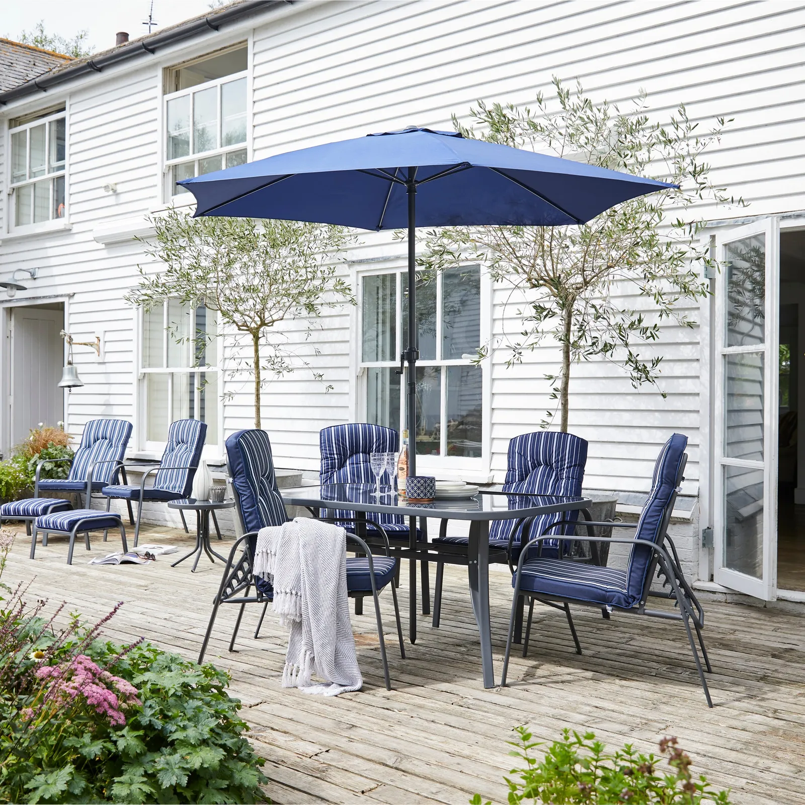 Venice 6 Seater Dining Set Navy