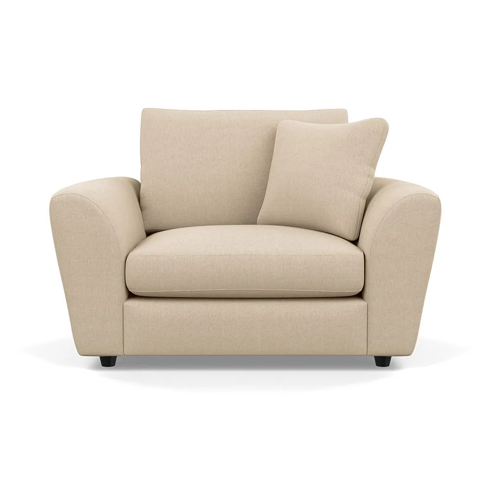 Heal's Snooze Loveseat Brushed Cotton Oat Black Feet 1