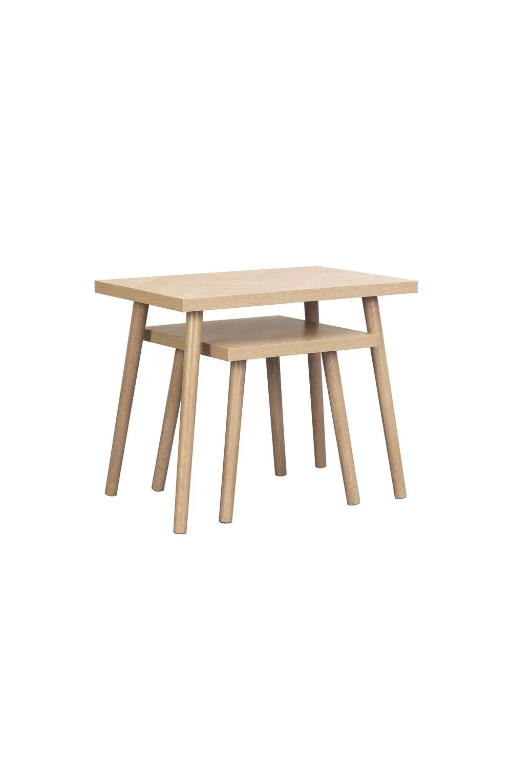 Birlea Herringford Nest Of Tables Oak Parquet Design in Brown 4