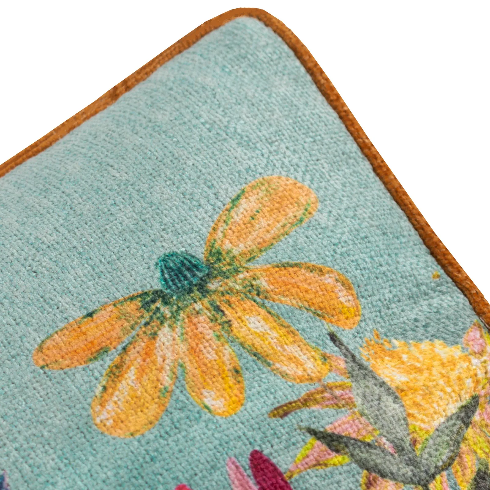 Wylder Country Wilds Blossom Meadow Printed Cushion in Bright Blue 5