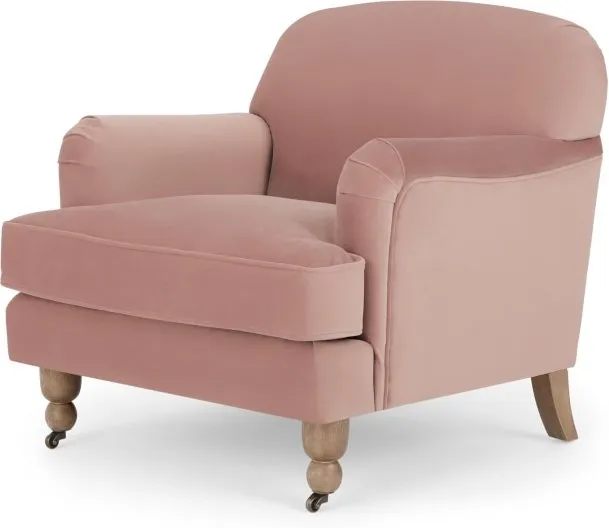 Orson Small Armchair, Vintage Pink Velvet