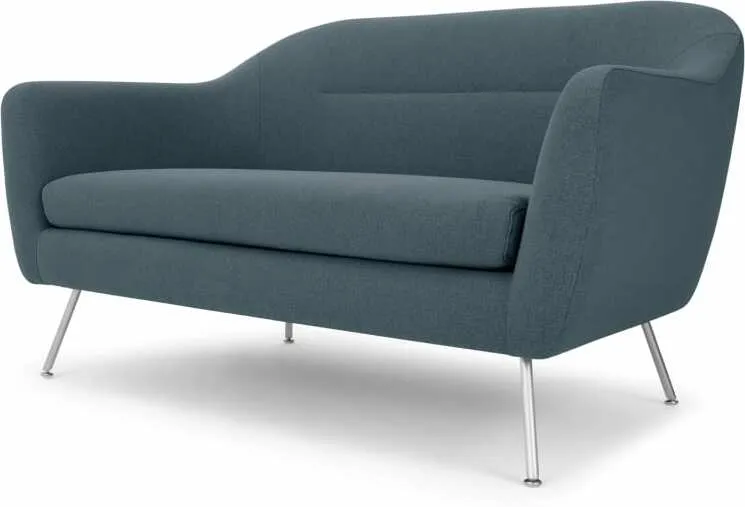 Reece 2 Seater Sofa, Mina Earl Blue with Metal Legs 