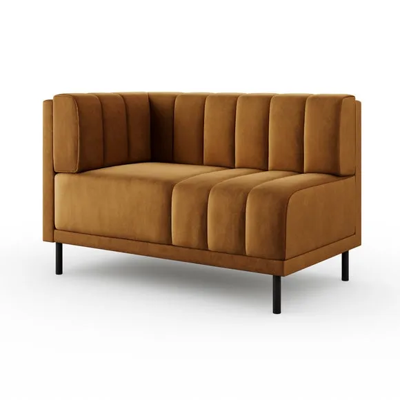 Amali Corner Dining Bench, Matte Plush Velvet 6