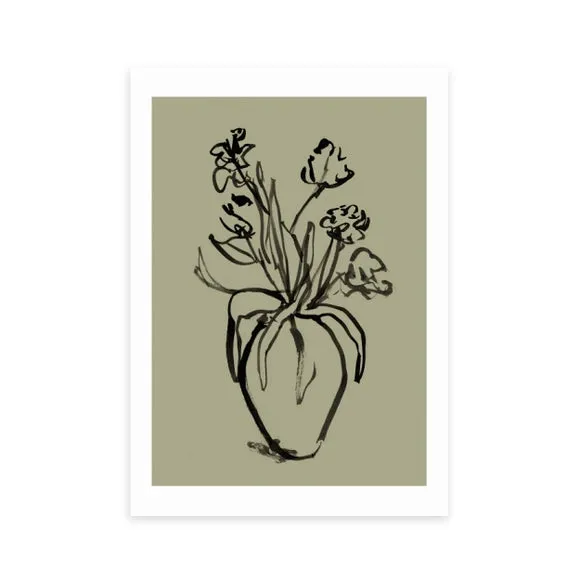 East End Prints Mono Botanical 9 Print