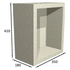 Concept Pre-finished Metallic Zinc Effect Recessed Bathroom Storage Unit 420 x 350 x 180mm 2