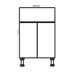 Wickes Lakemoor Gloss White Standard Depth Vanity Unit - 600mm 2