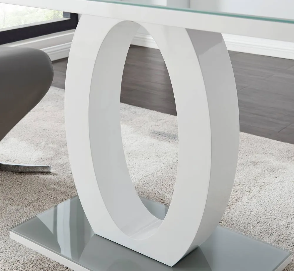 FurnitureboxUK Giovani Grey White Modern High Gloss & Glass Dining Table & 4 Milan Chairs Set 4