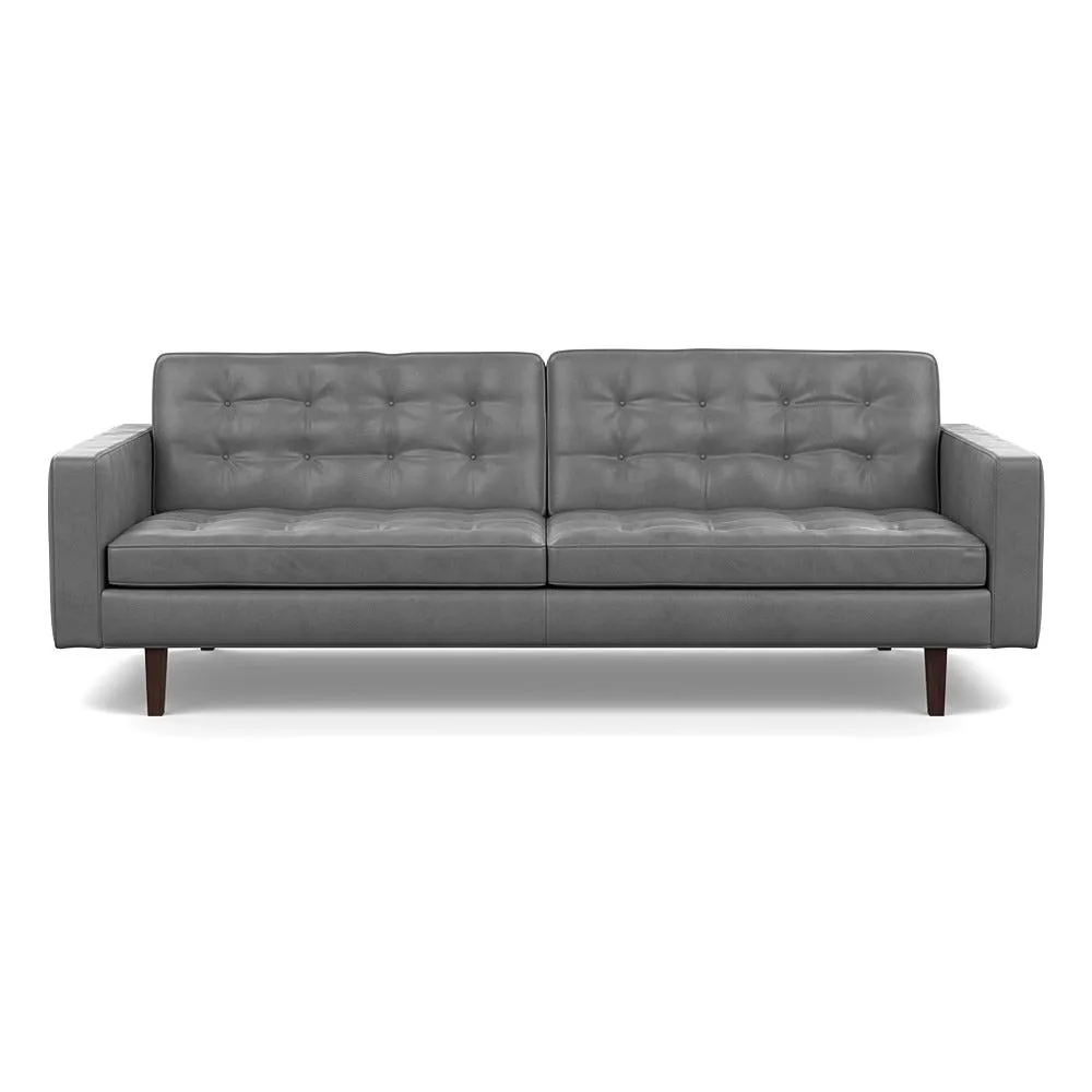 Heal's Hepburn 4 Seater Daino Leather Steel 004 Wenge Black Feet