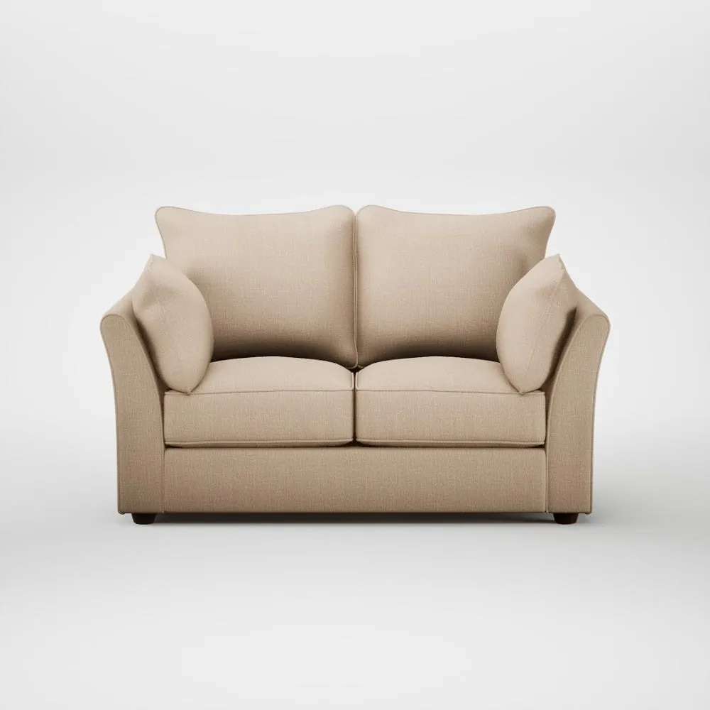 Heal's Tailor 2 Seater Sofa Smart Cotton Linen Rice Walnut Stained Feet 1