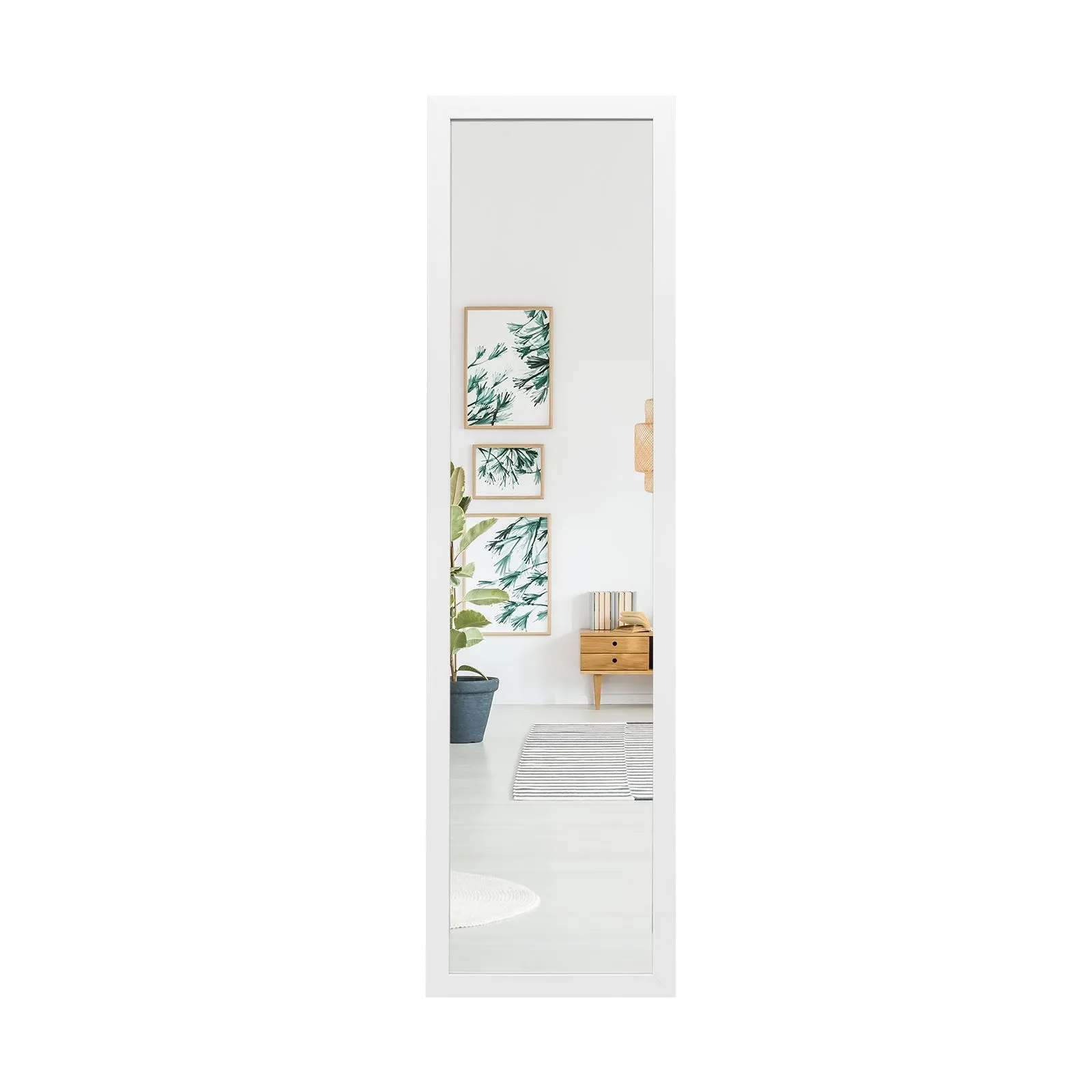 Costway Full Length Over the Door Mirror Bedroom Entryway Wall Hanging Full Body Mirror in White