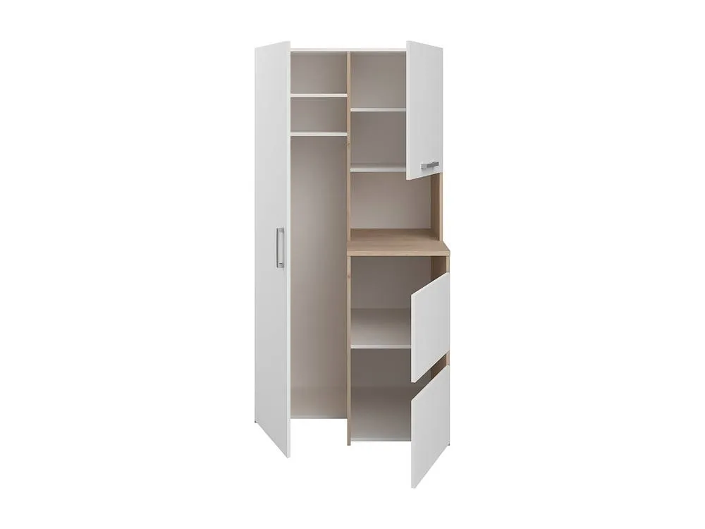 Vente-unique Washing Machine & Tumble Dryer Cabinet With Cupboards & Storage in Light Oak 6