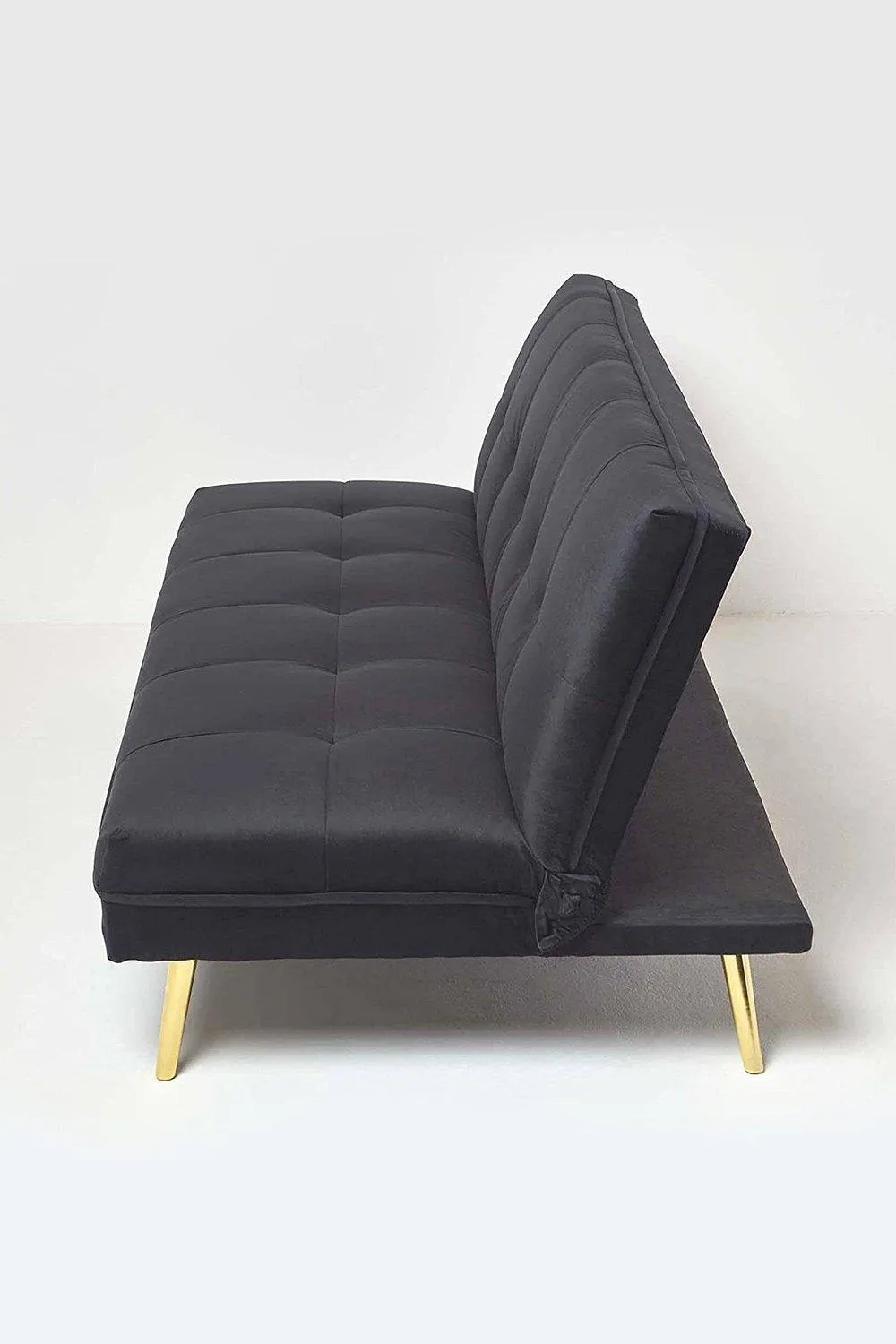 Homescapes Laurie Velvet Click Clack Sofa Bed in Black 4