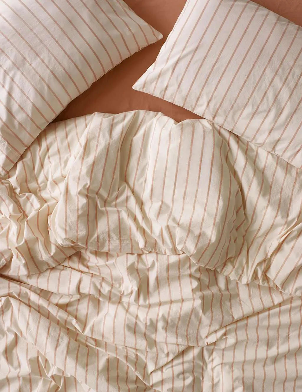 Piglet In Bed Pure Cotton Striped Duvet Cover Pink Mix