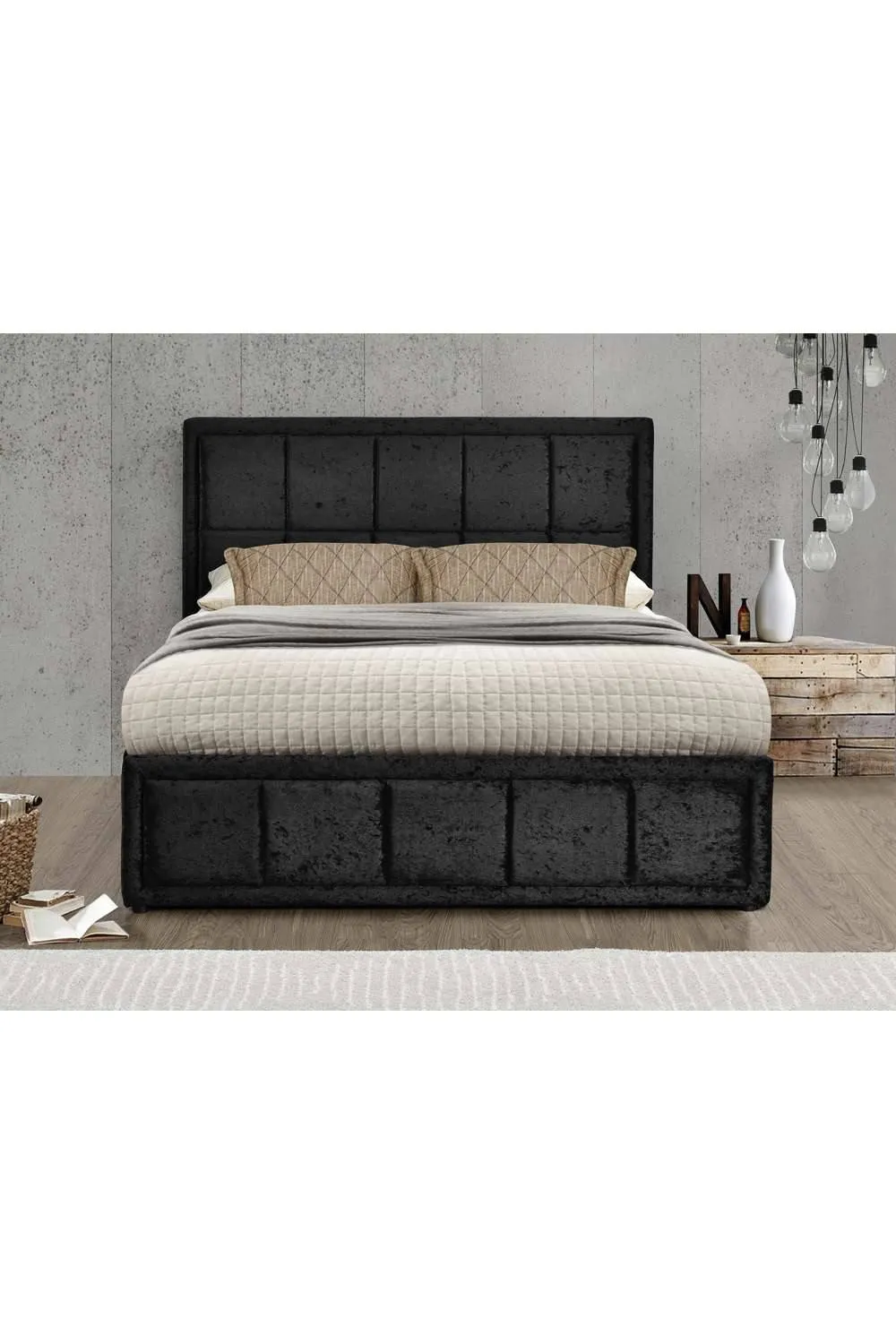 Birlea Fabric Ottoman Bed Frame Storage Hannover Gas Lift in Black 3